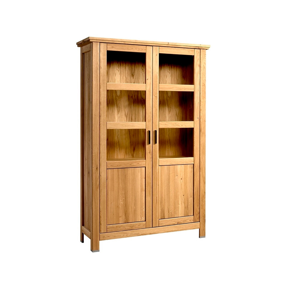 Vitrine Eiche massiv geölt 2 trg. Porto