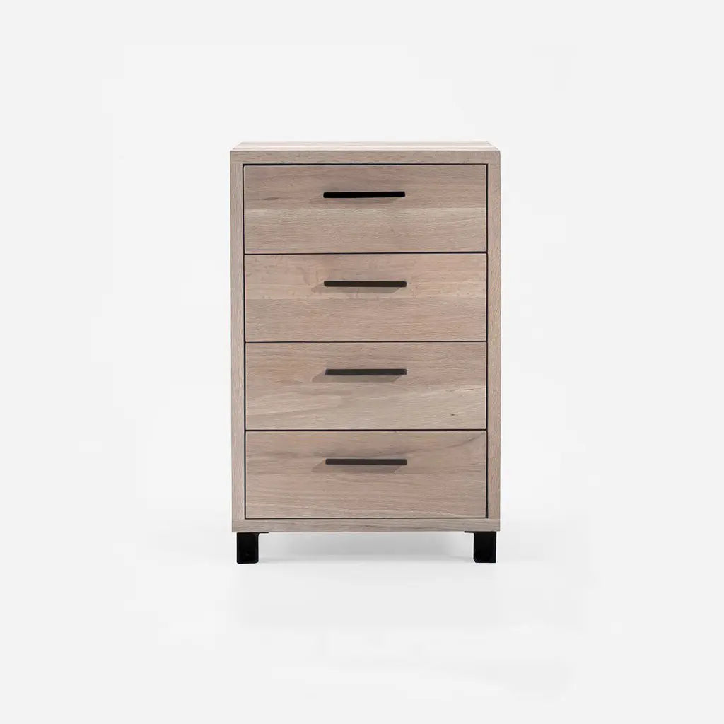 Kommode mit 4 Schubkästen mit schwarzen Details