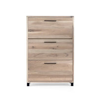 Schuhschrank mit 3 Klappen aus Holz mit schwarzen Details