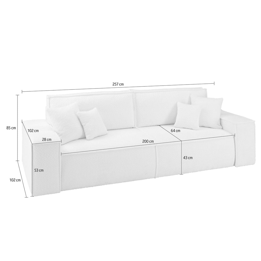 
                  
                    3-Sitzer Sofa mit creméfarbenem Webstoff
                  
                