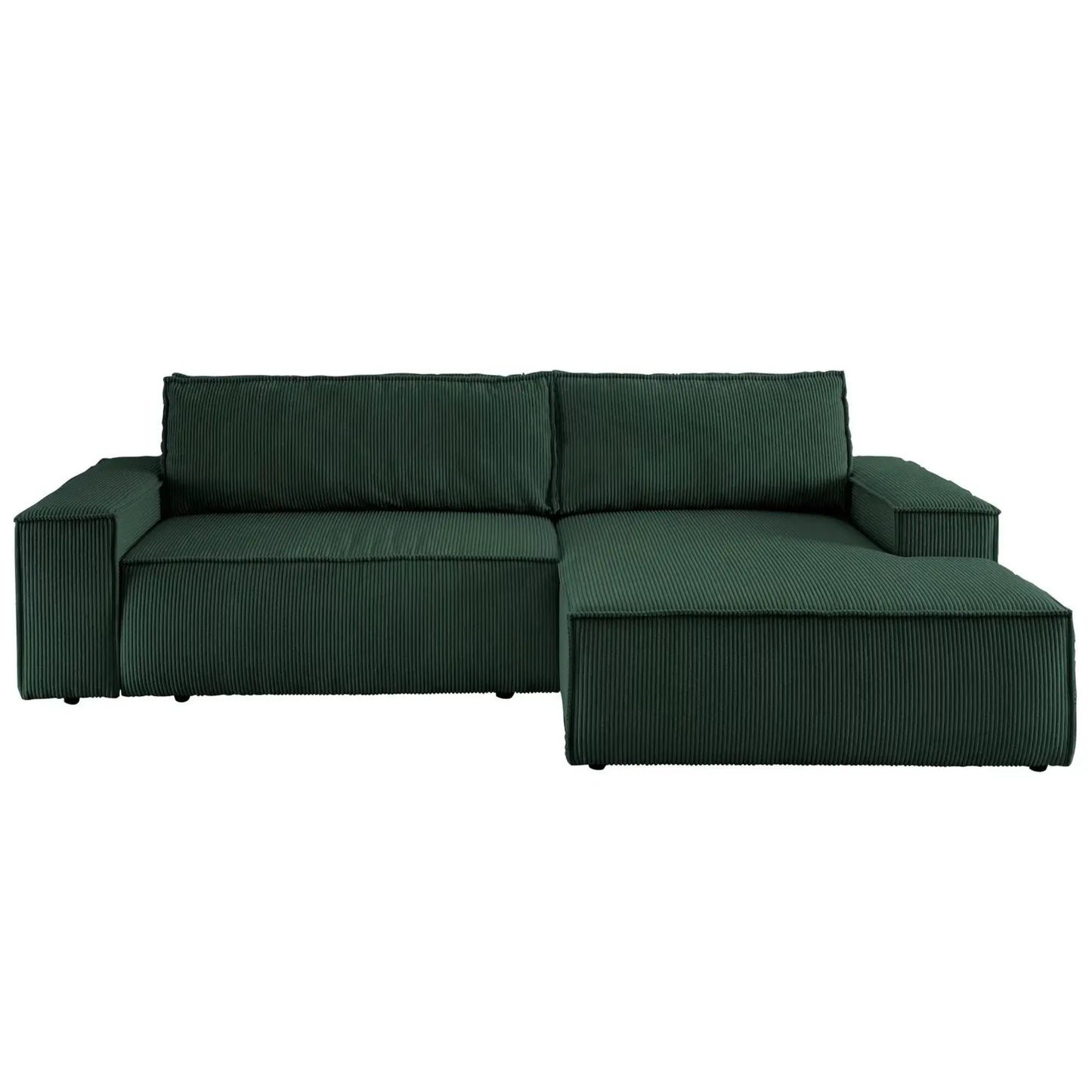 Ecksofa mit grünem Cordbezug