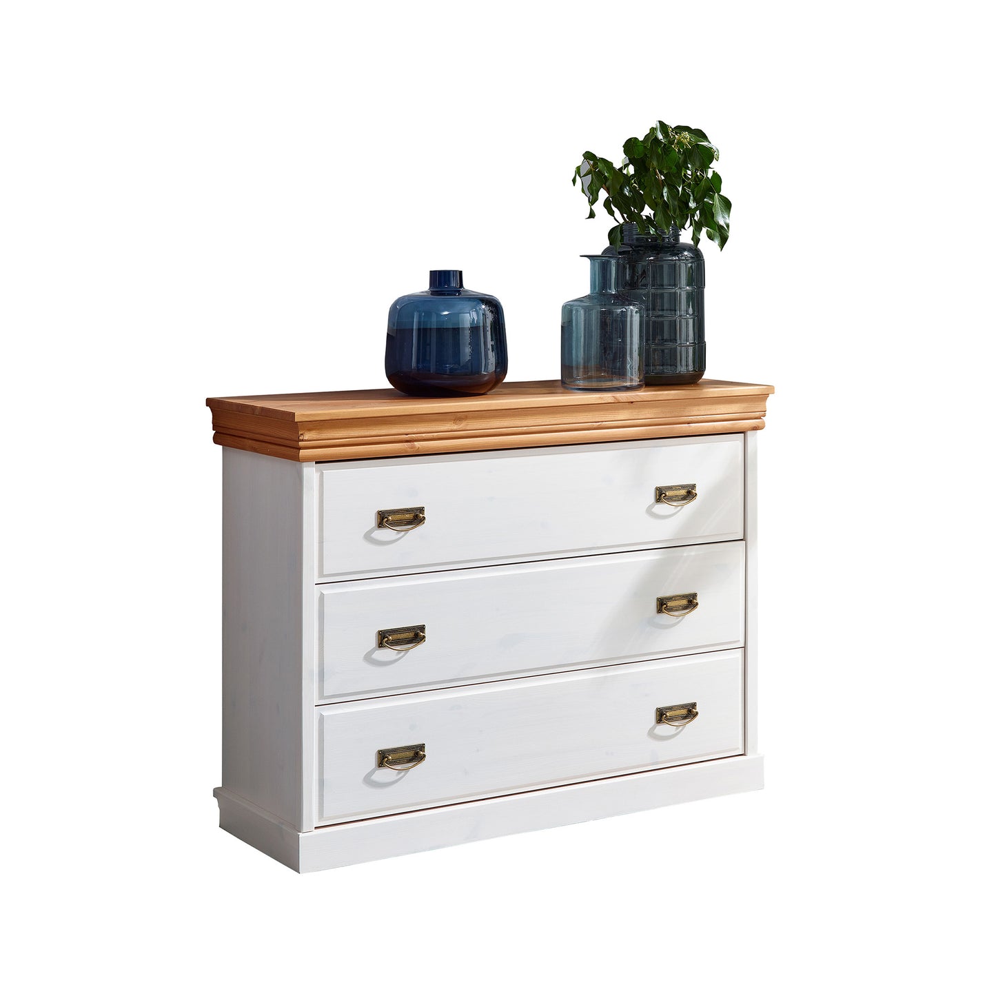 Weiße Kommode aus Holz im Landhausstil