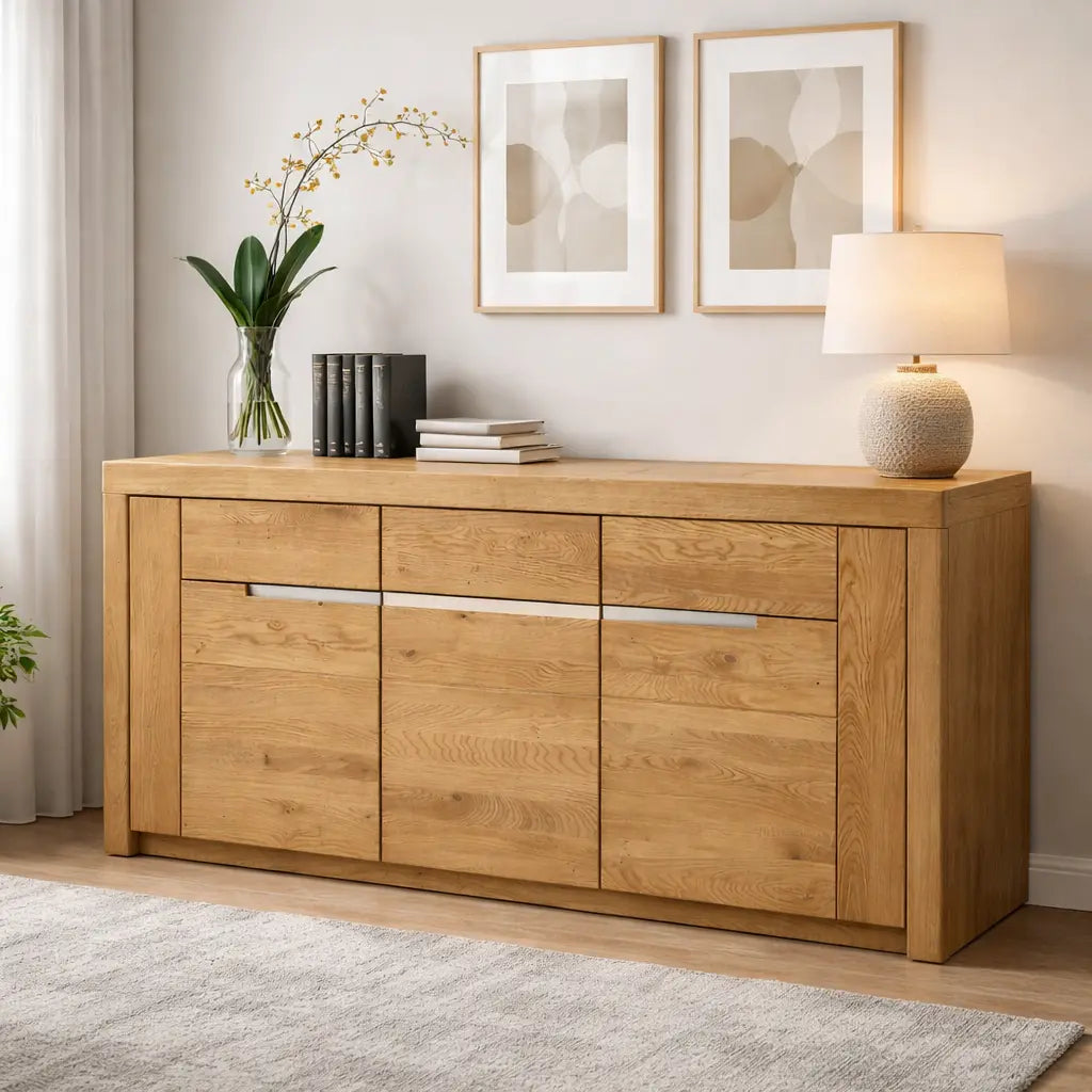 Sidebord mit drei Türen aus Wildeiche