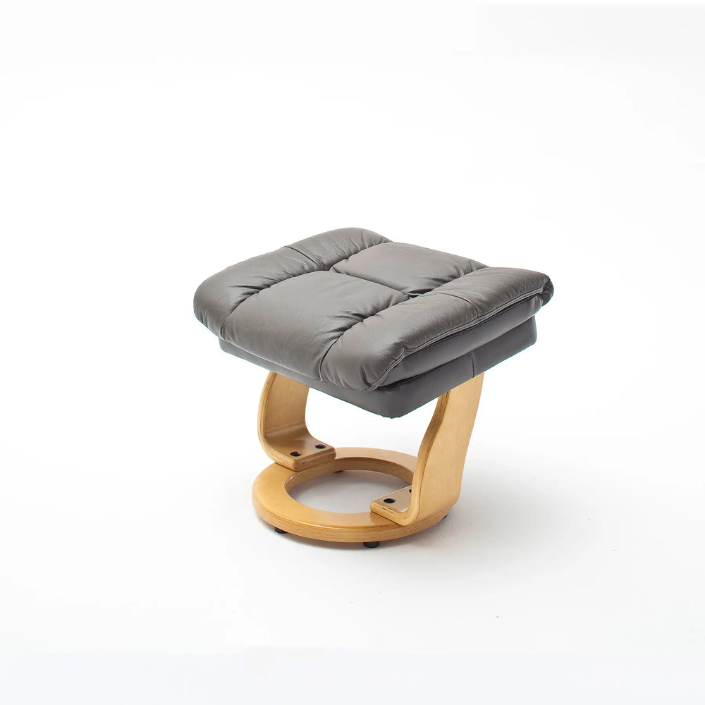 
                  
                    Hocker für einen TV-Relaxsessel in der Farbe Taupe mit naturfarbenem Fuß 
                  
                