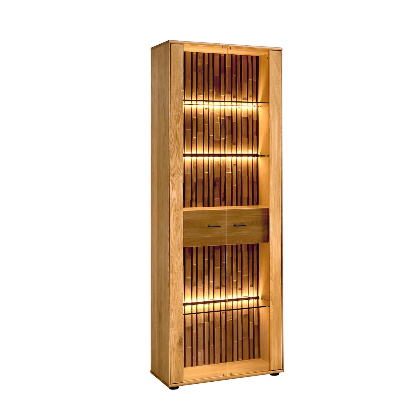 Vitrine aus Holz mit integrierter Beleuchtung 