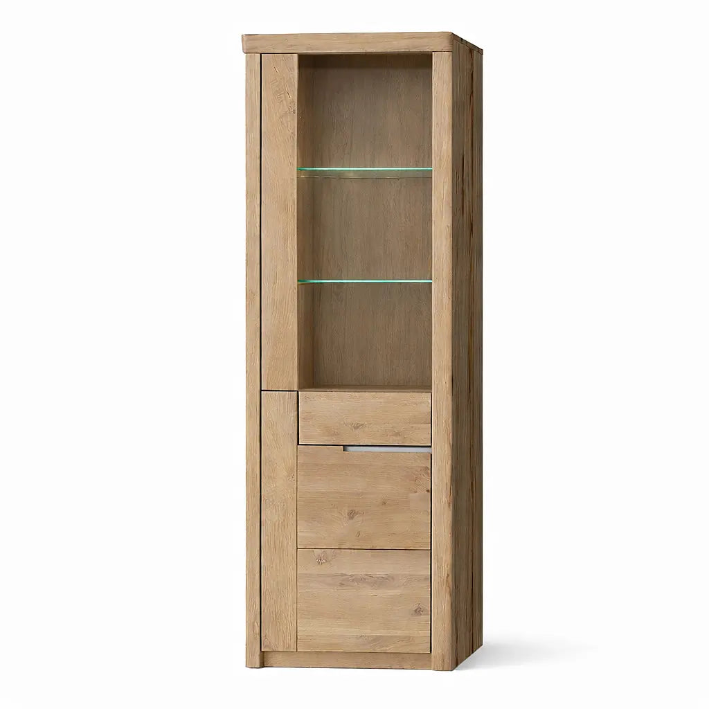 Eintürige Vitrine aus Wildeiche