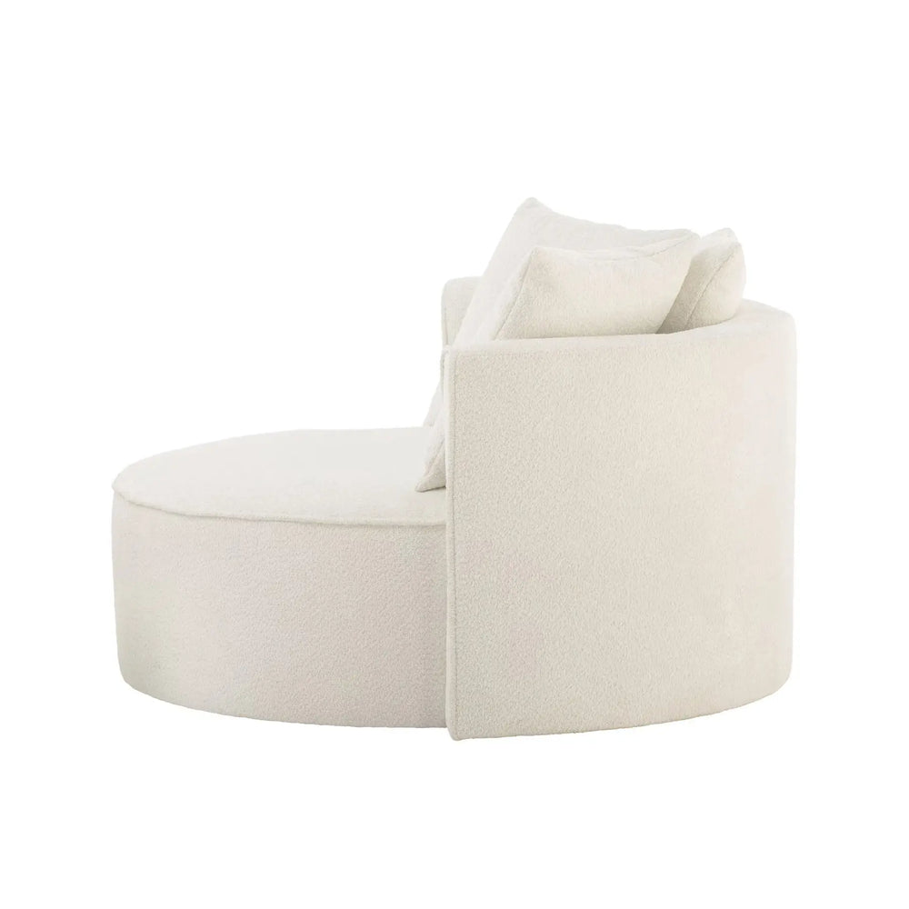 
                  
                    Runder XXL Sessel in creme mit Bouclé Stoffbezug
                  
                