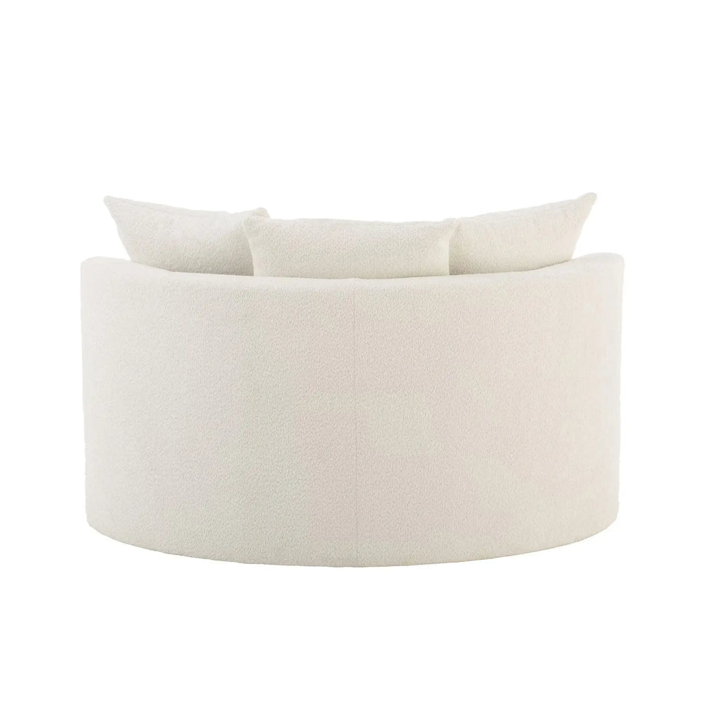 
                  
                    Runder XXL Sessel in creme mit Bouclé Stoffbezug
                  
                
