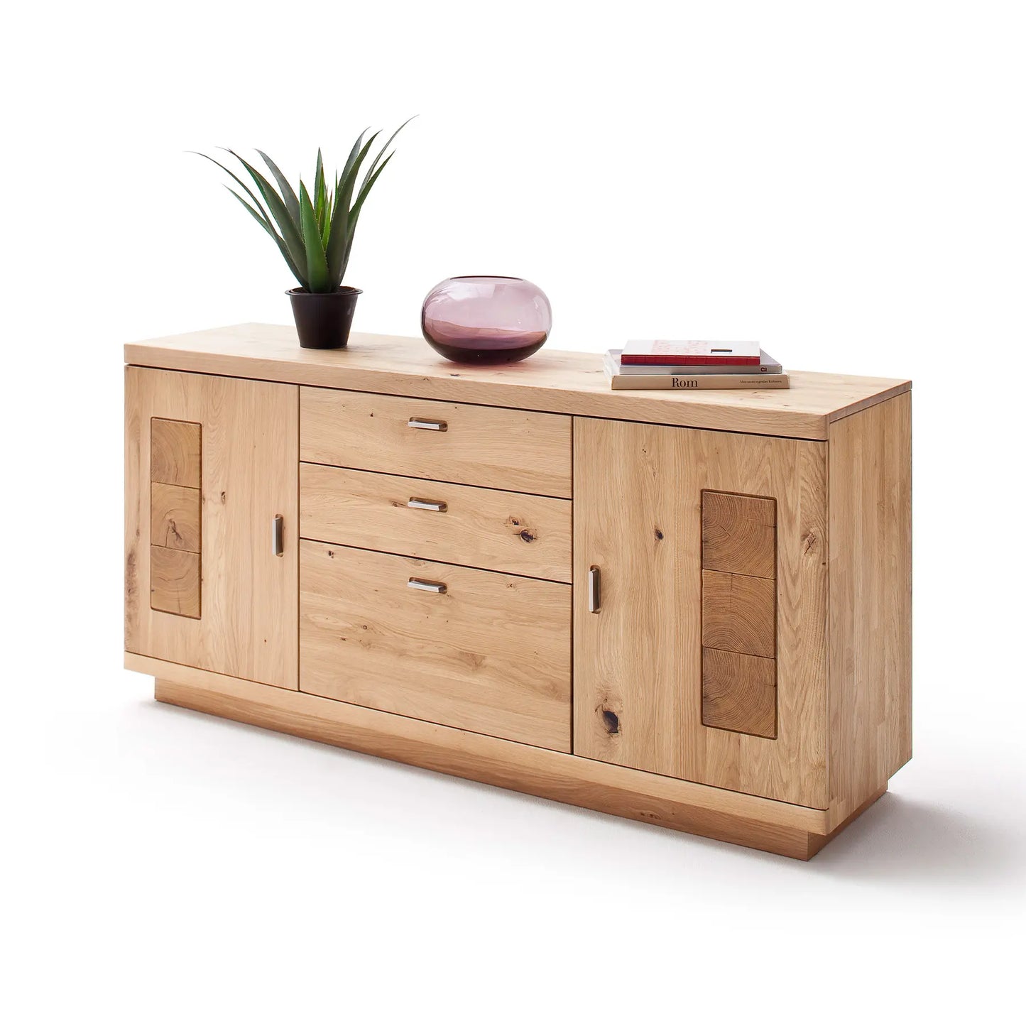 Sideboard aus massiver Eiche mit zwei Türen und drei Schubkästen