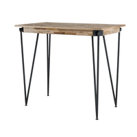 Bartisch mit Holzplatte und Metallgestell