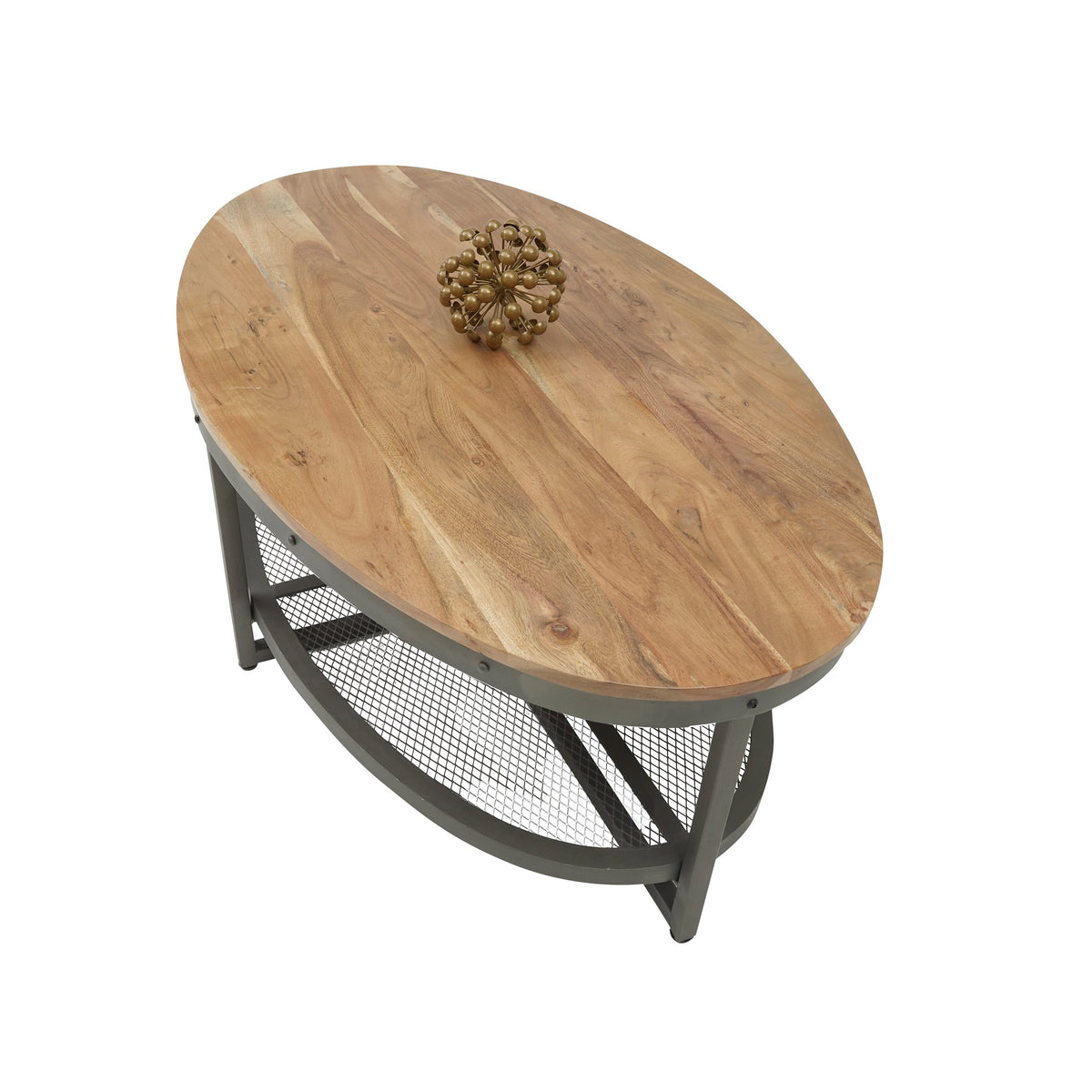 Couchtisch oval 121 x 71 cm Mango massiv