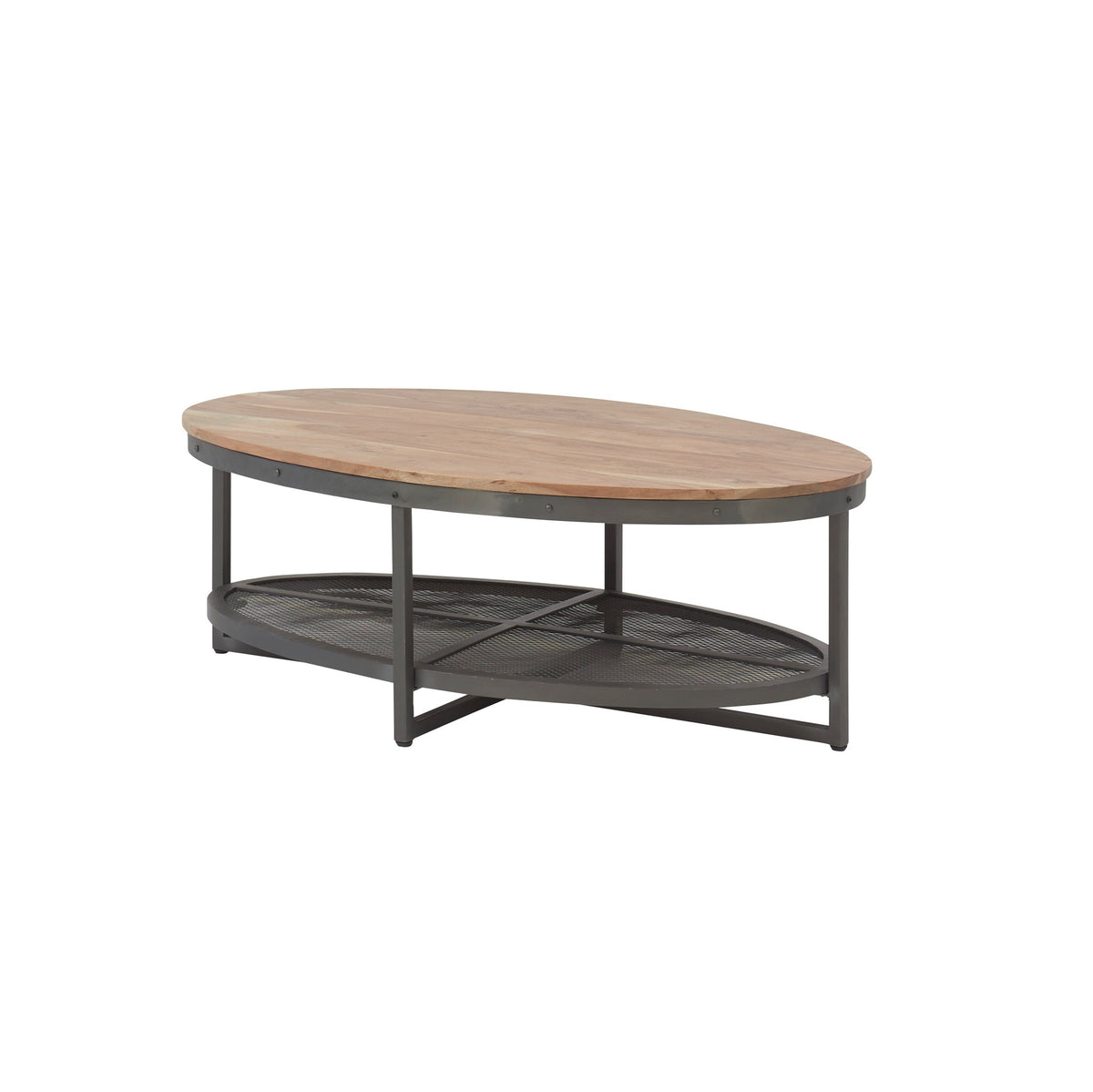 Couchtisch oval 121 x 71 cm Mango massiv