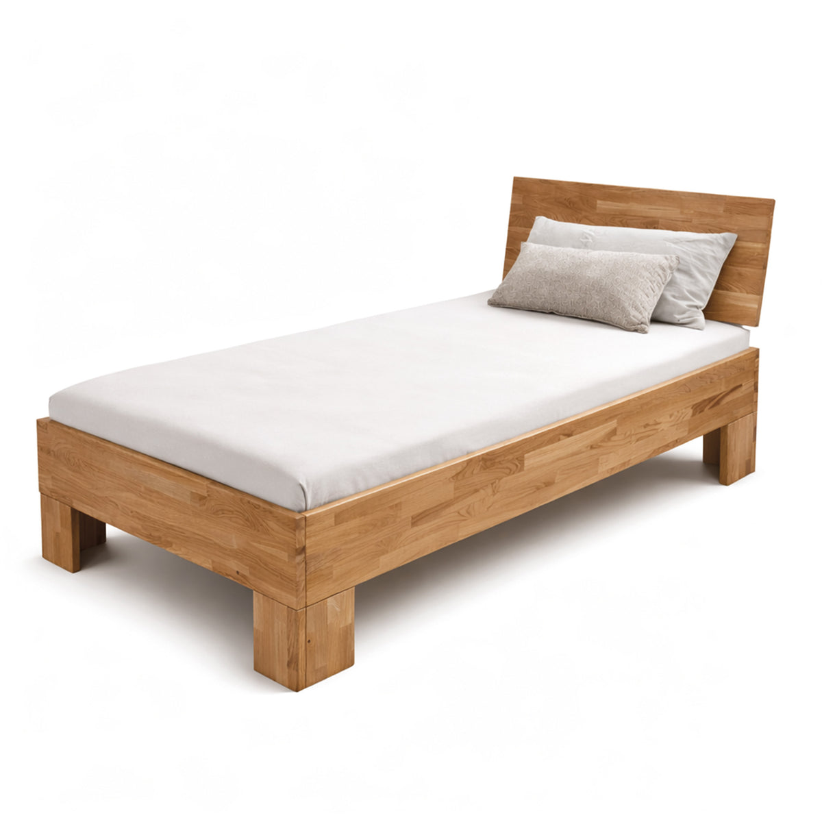 Holzbett 90 x 200 cm Wildeiche massiv