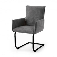 Armlehnstuhl im Freischwinger-Stil anthrazit
