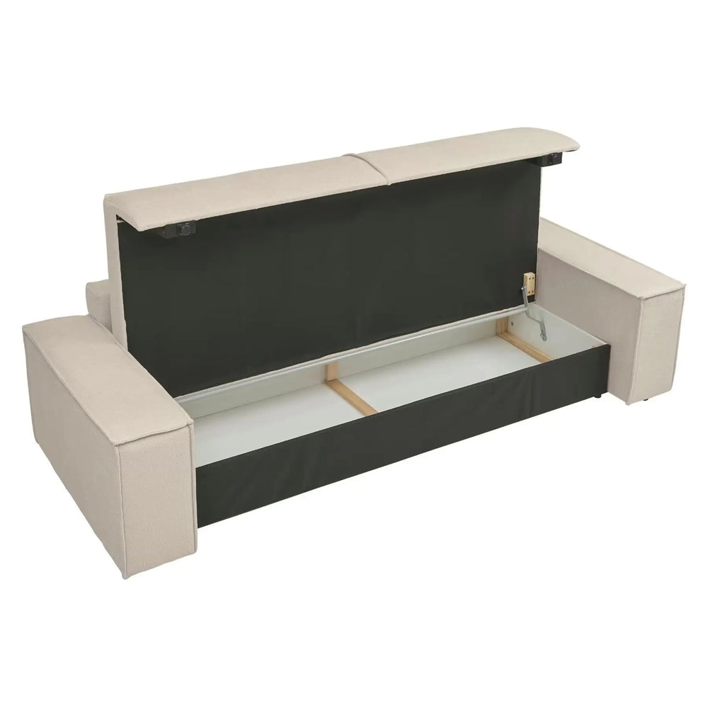 
                  
                    3-Sitzer Sofa mit creméfarbenem Webstoff
                  
                