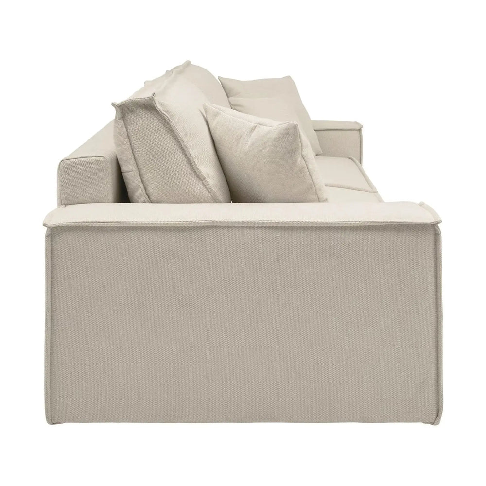 
                  
                    3-Sitzer Sofa mit creméfarbenem Webstoff
                  
                