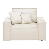 Loveseat Sessel Webstoff Creme