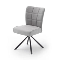Esszimmerstuhl grau mit schwarzem Gestell