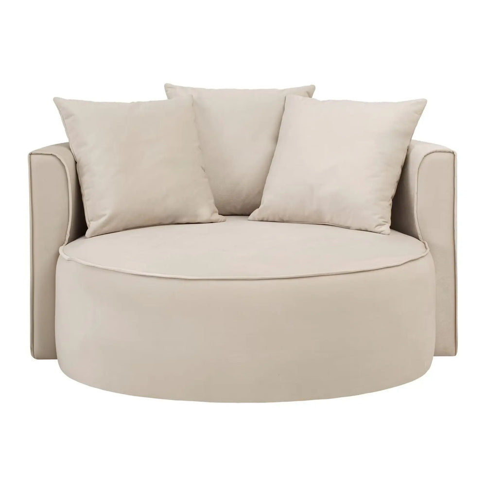 
                  
                    Runder TV-Sessel in Samtoptik creme
                  
                