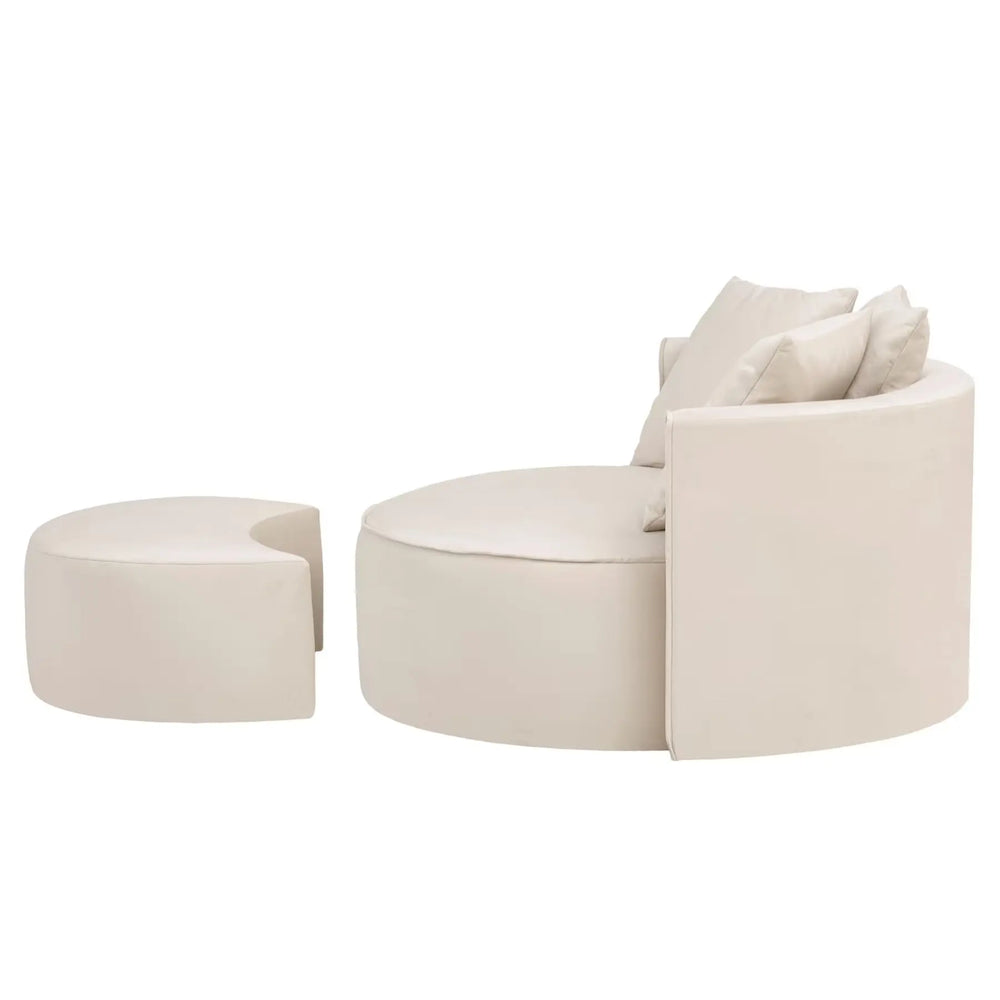 
                  
                    Runder XXL Sessel mit Samtoptik-Bezug creme
                  
                