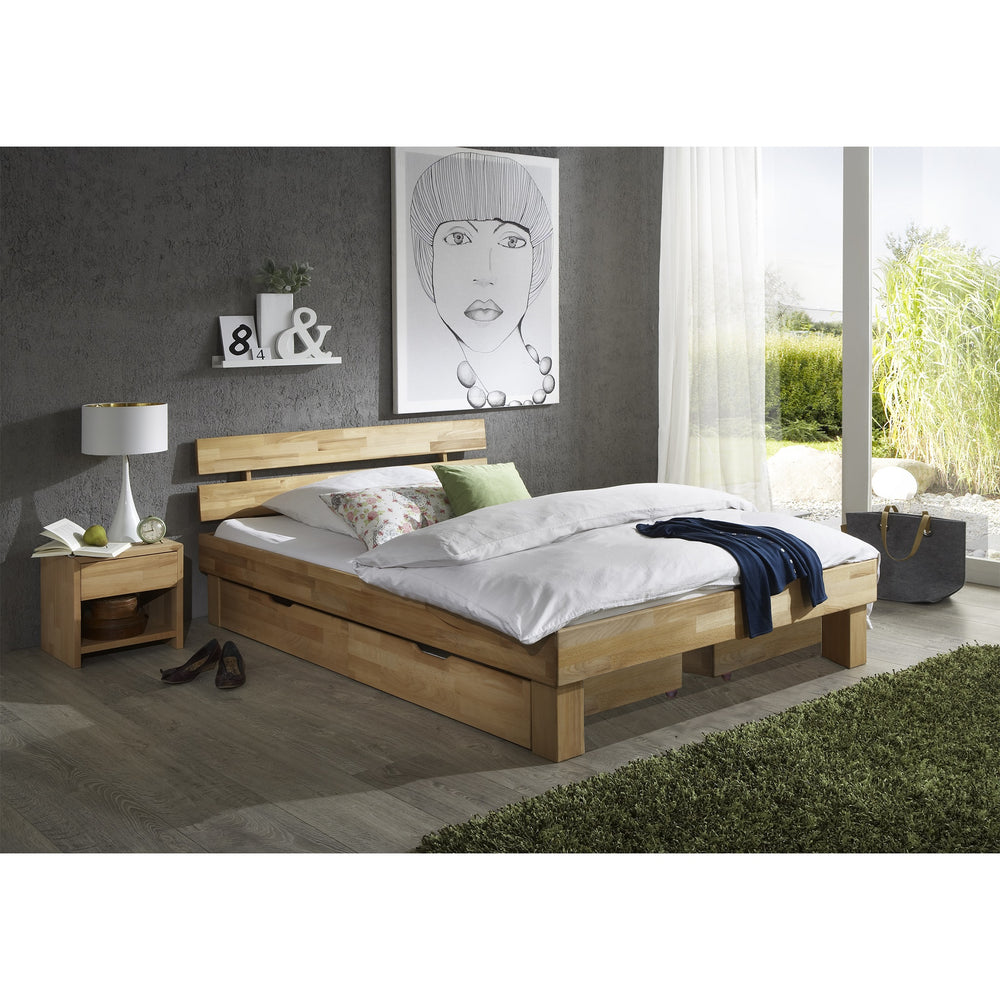 Judith Futonbett Bett Doppelbett Holzbett 90 x 200 Kernbuche massiv - 9814-JU-090