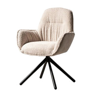 Armlehnstuhl mit Bouclebezug in creme