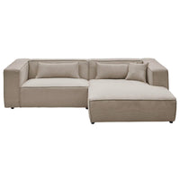 Ecksofa mit greigefarbenem Webstoff-Bezug