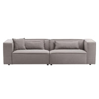 3-Sitzer Sofa mit grauem Bezug in Leinenoptik