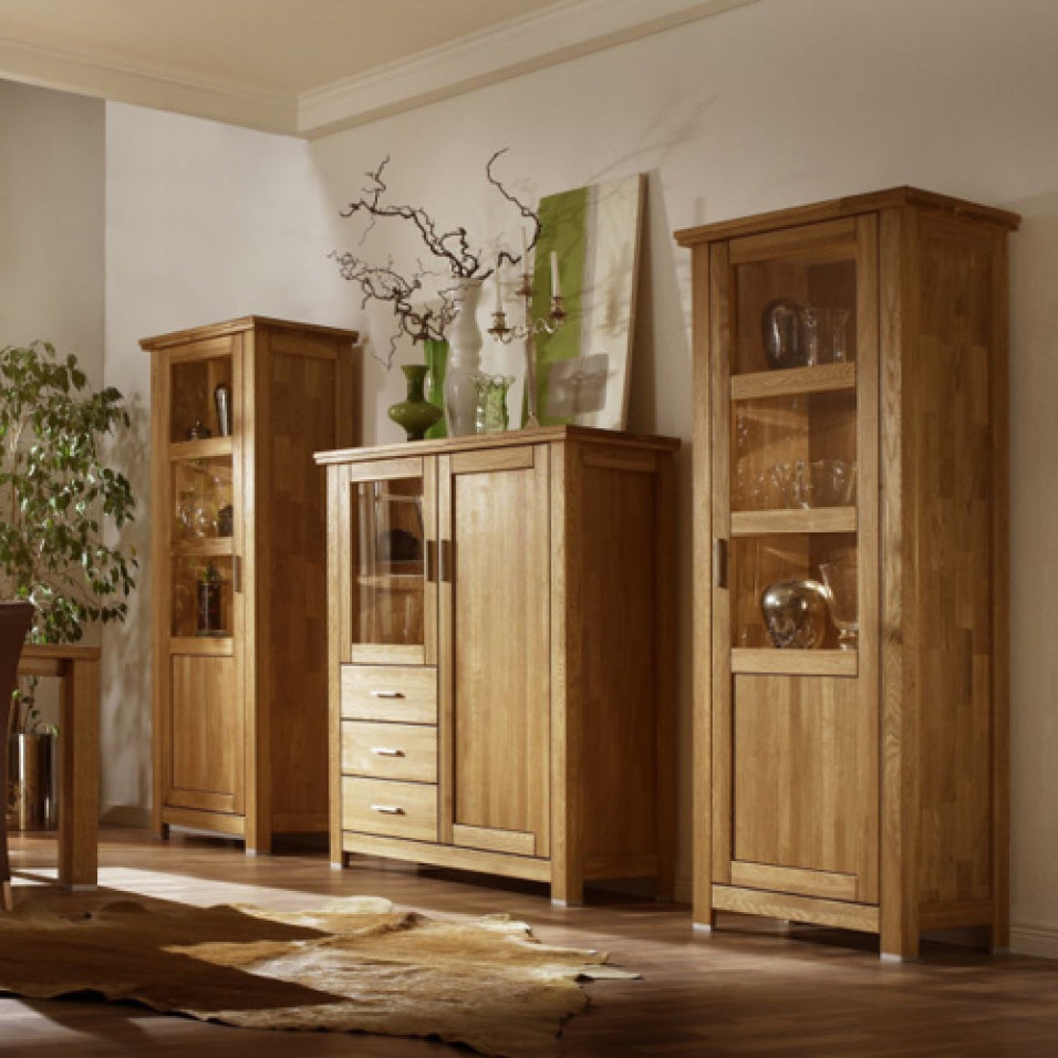 drei helle Holzschränke aus der Planet Wood Porto Kollektion von AMD Möbel