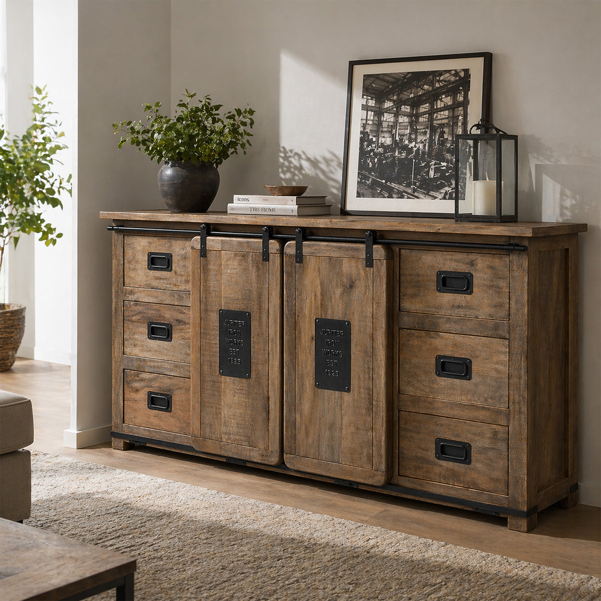 Sideboard Mangoholz massiv 180 cm
