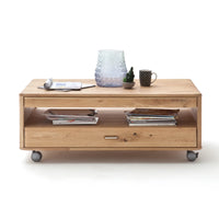 Couchtisch aus Eichenholz mit 4 Rollen