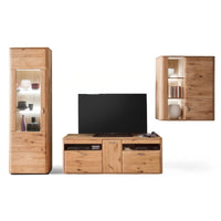 3-teilige Wohnwand aus massiver Eiche

