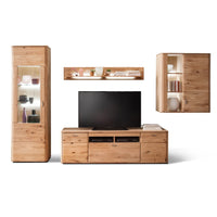 4-teilige Wohnwand aus massivem Eichenholz