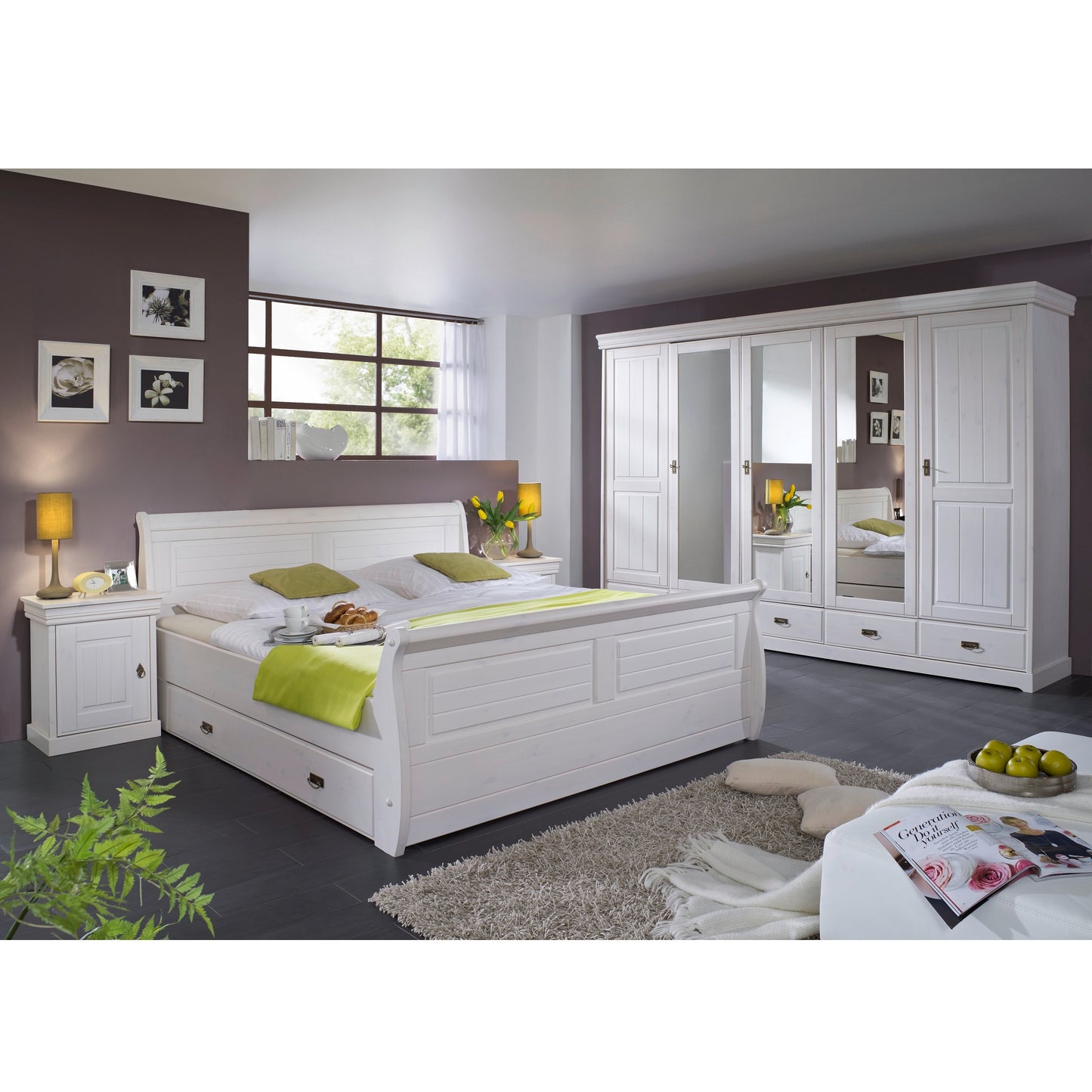 schlafzimmer 4tlg. kiefer massiv weiß - skagen | amd mÖbel – amd möbel