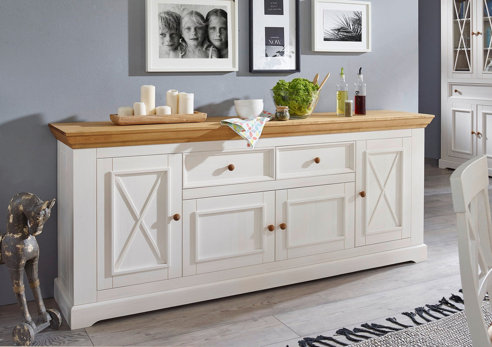 
                  
                    Sideboard Kiefer massiv weiß natur - Tilda
                  
                