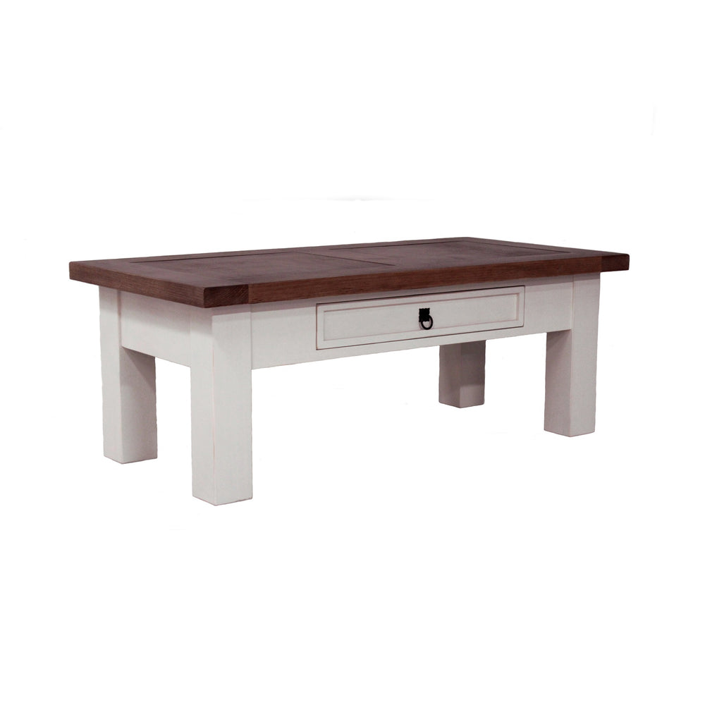Couchtisch Pinie massiv Antikfinish/Weiß Finca