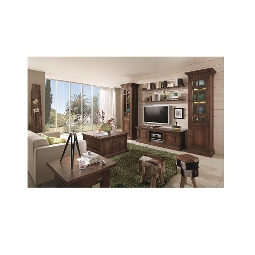TV-Wohnwand Pinie massiv Antikfinish Finca