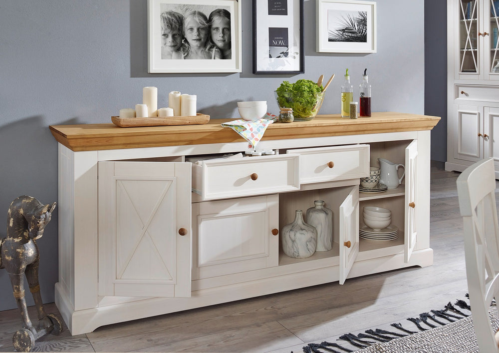 
                  
                    Sideboard Kiefer massiv weiß natur - Tilda
                  
                