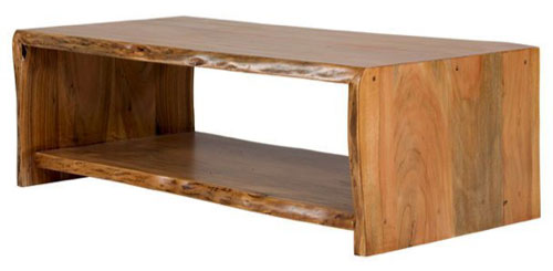 Couchtisch 110 x 65 cm Akazie massiv lackiert Baumkante Natural Shape