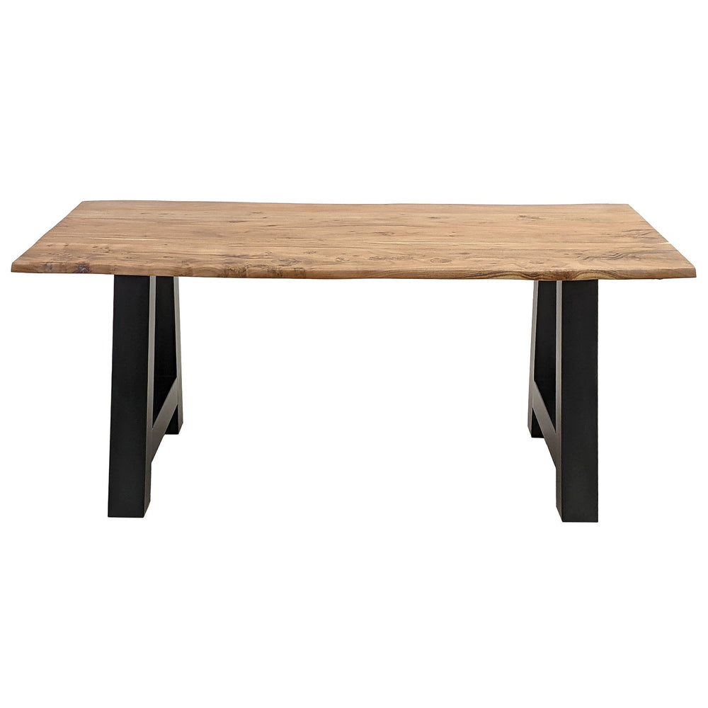 
                  
                    Baumkantentisch 140 x 80 cm Akazie massiv A-Gestell Metall - Kant
                  
                