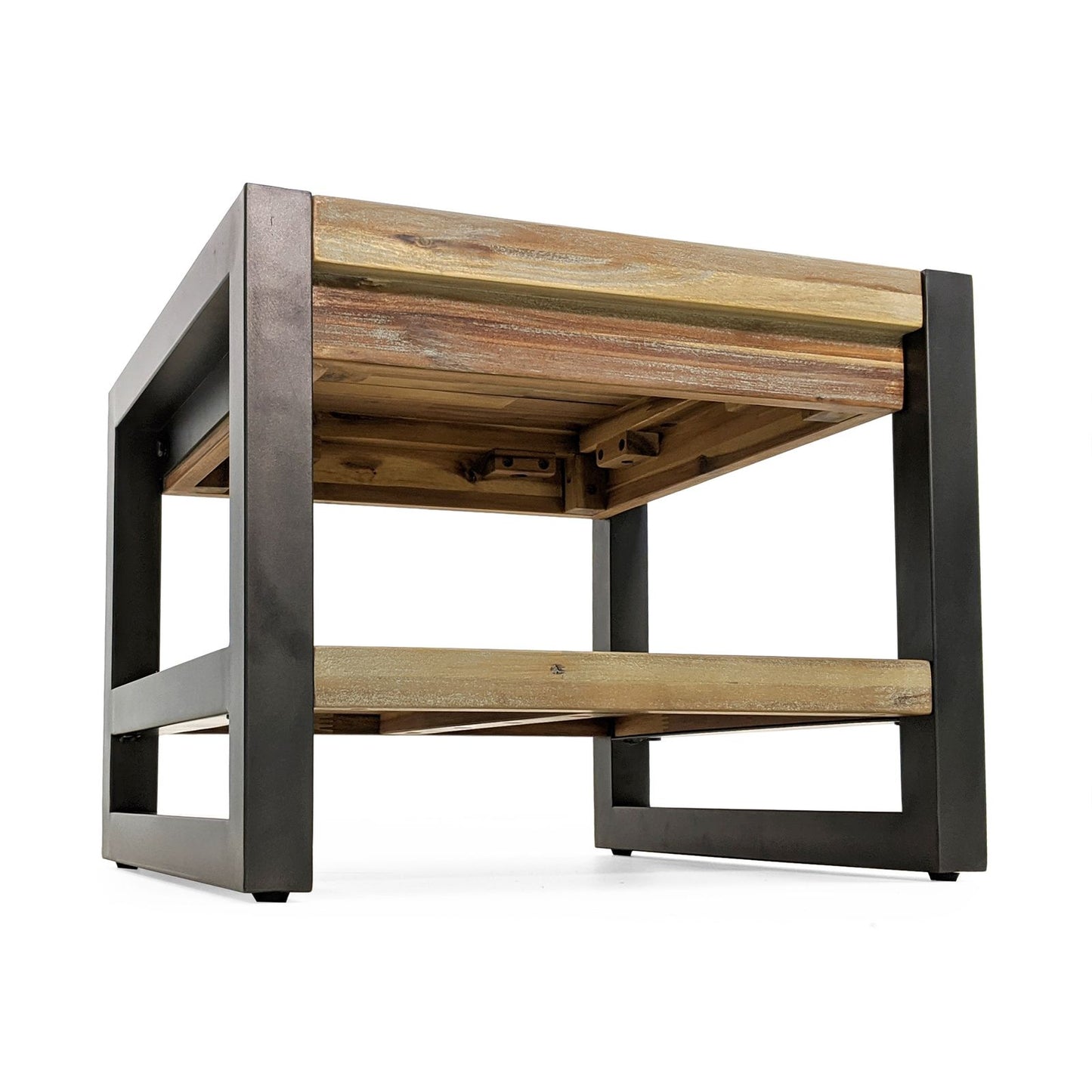 
                  
                    Beistelltisch 50 x 50 cm Akazie massiv grau / Metallrahmen - Oliver
                  
                