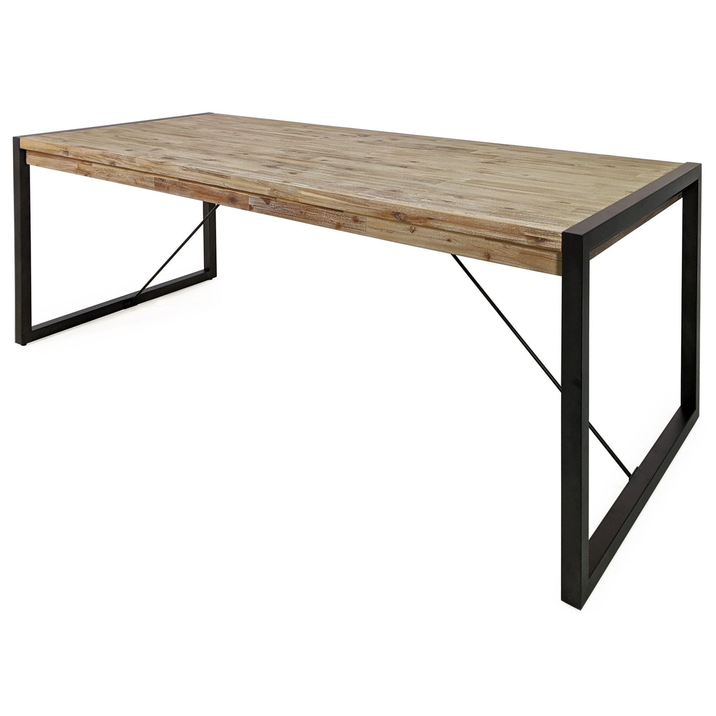 
                  
                    Esstisch 220 x 100 cm Akazie massiv grau / Metallrahmen - Oliver
                  
                