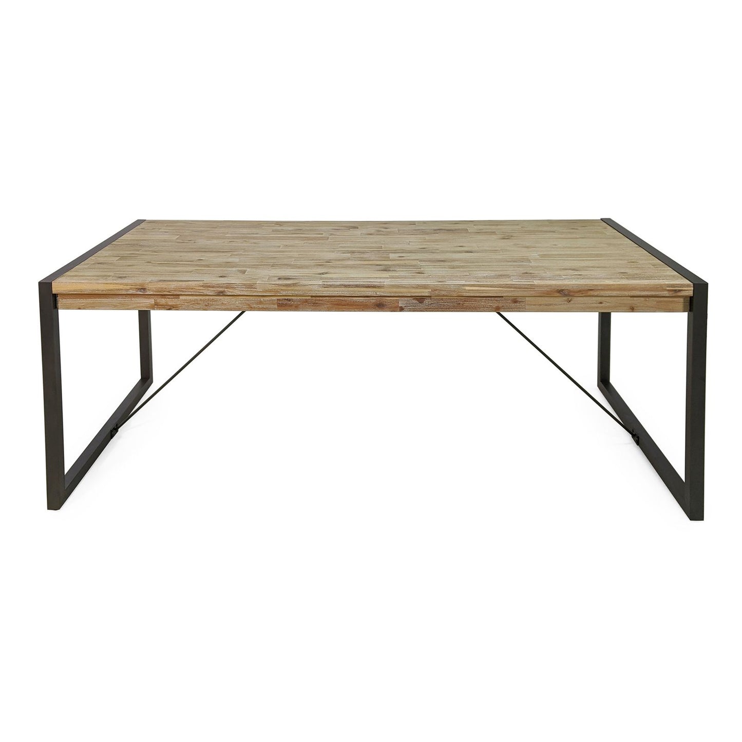 
                  
                    Esstisch 220 x 100 cm Akazie massiv grau / Metallrahmen - Oliver
                  
                