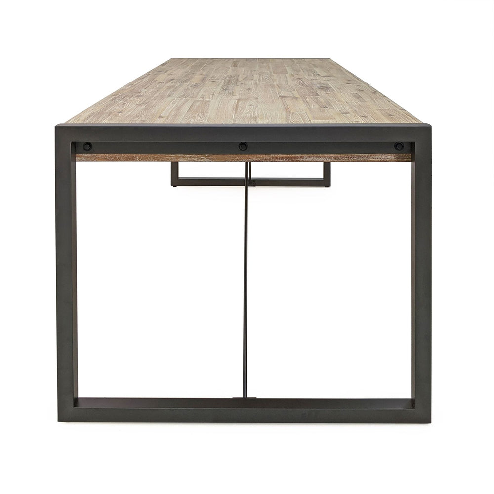 
                  
                    Esstisch 220 x 100 cm Akazie massiv grau / Metallrahmen - Oliver
                  
                