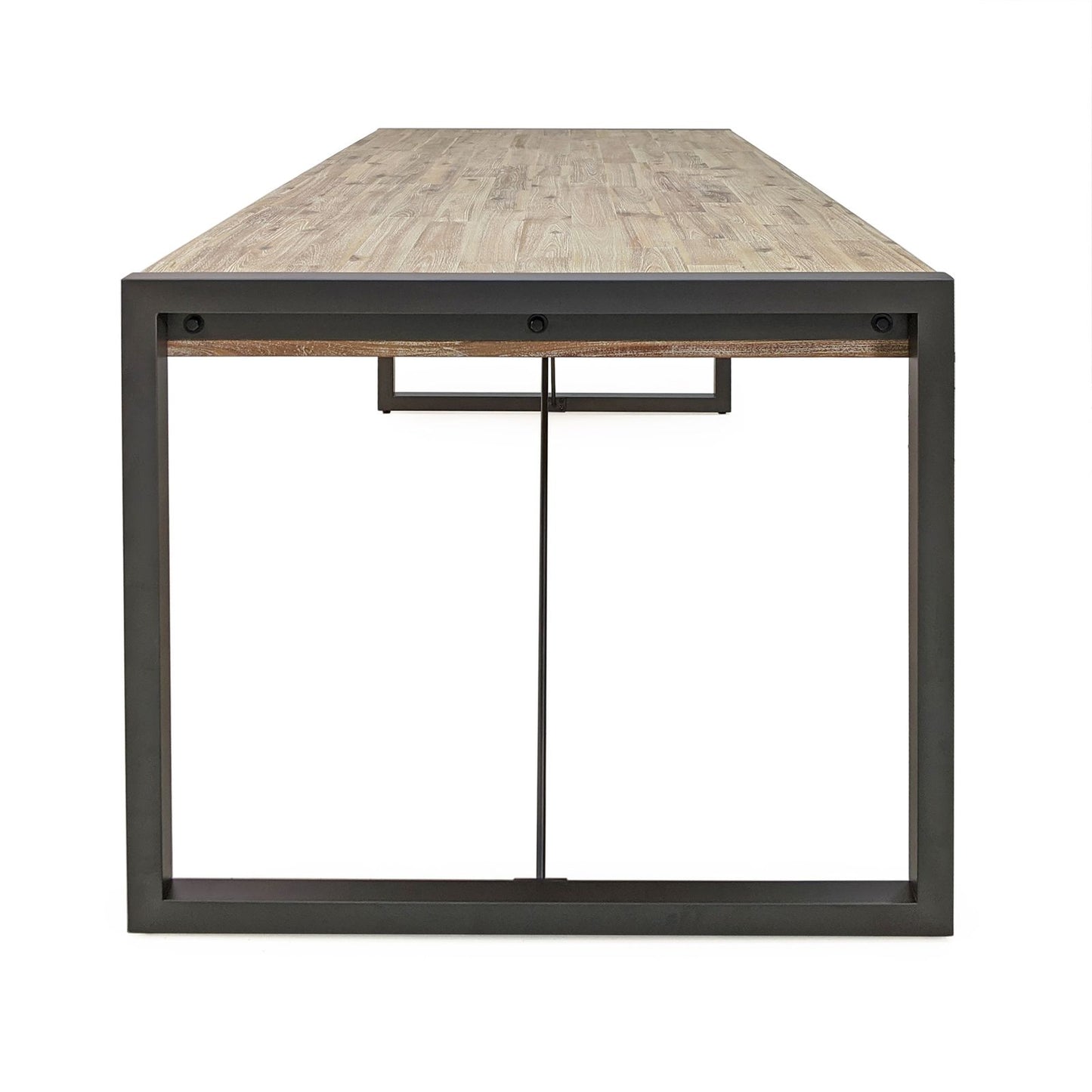 
                  
                    Esstisch 220 x 100 cm Akazie massiv grau / Metallrahmen - Oliver
                  
                