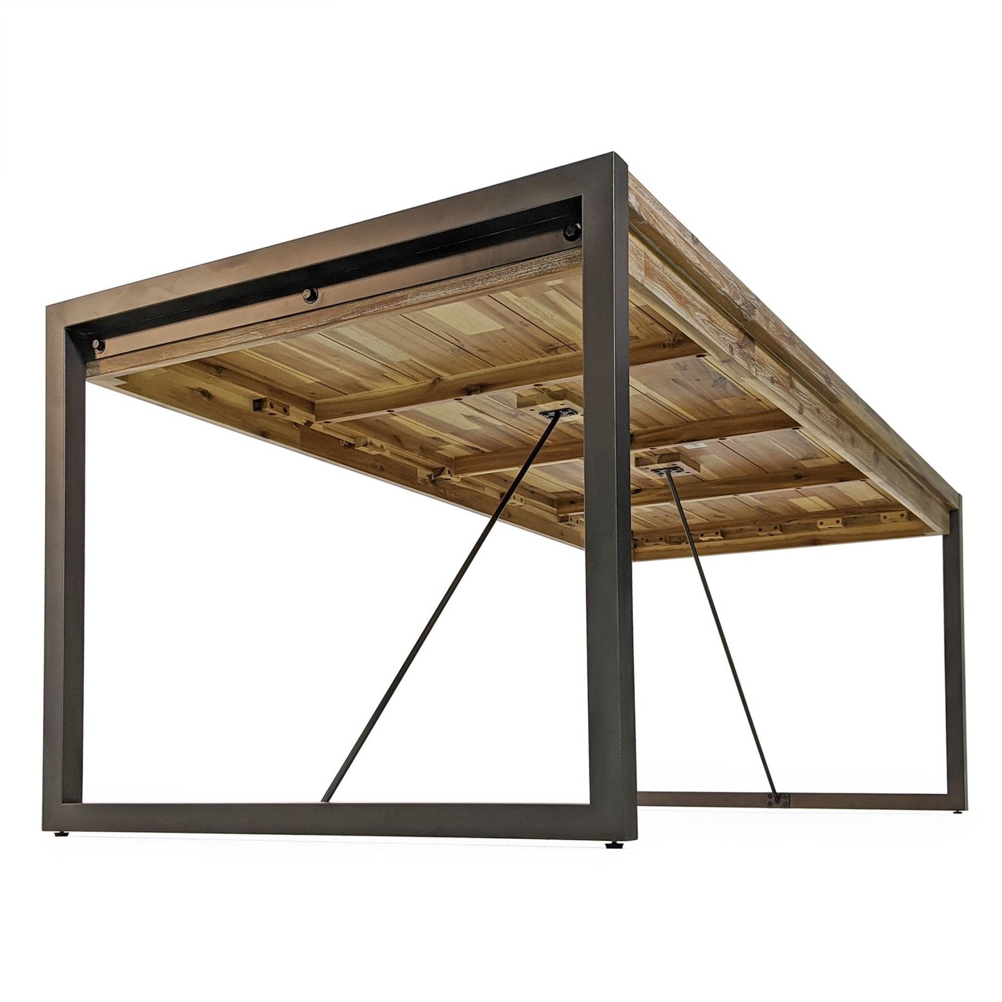 
                  
                    Esstisch 220 x 100 cm Akazie massiv grau / Metallrahmen - Oliver
                  
                