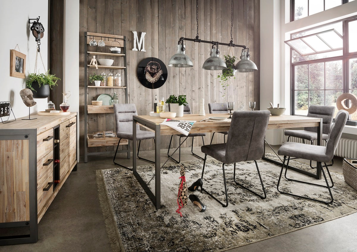 
                  
                    Sideboard Akazie massiv grau / Metallrahmen - Oliver
                  
                
