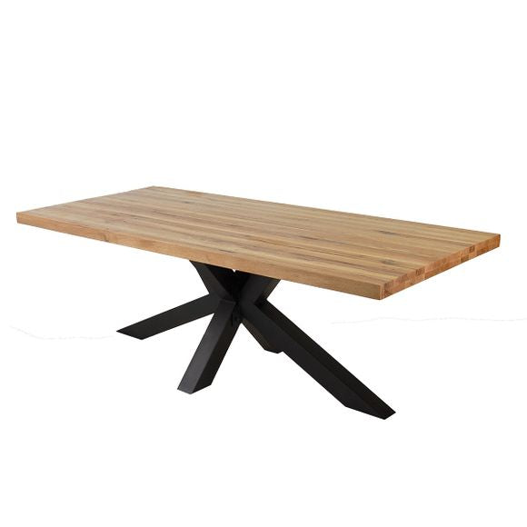 Esstisch 200 x 100 cm Eiche massiv / Metall - Star