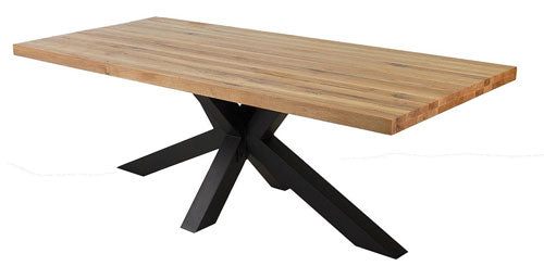 
                  
                    Esstisch 200 x 100 cm Eiche massiv / Metall - Star
                  
                
