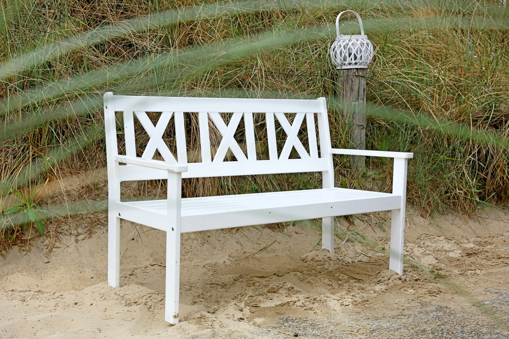 
                  
                    Gartenbank Kiefer massiv weiß 129 cm
                  
                